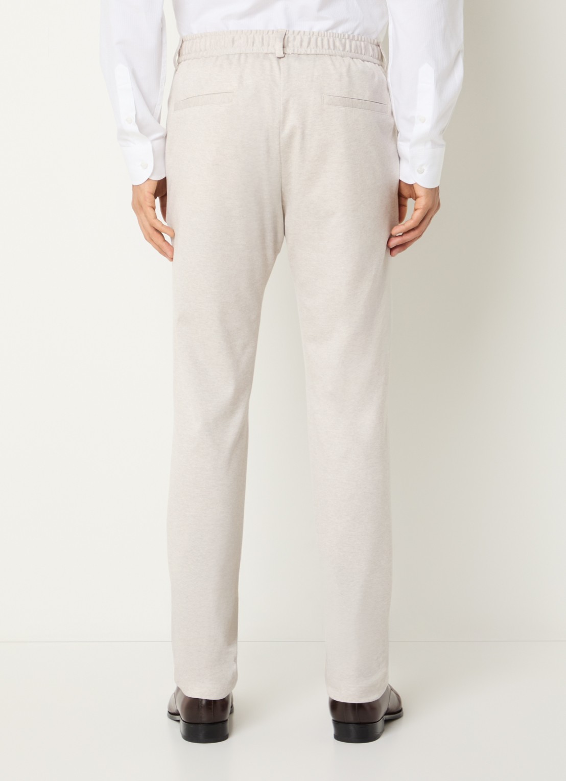 Strellson Tius slim fit pantalon met steekzakken - achterkant 3 creme