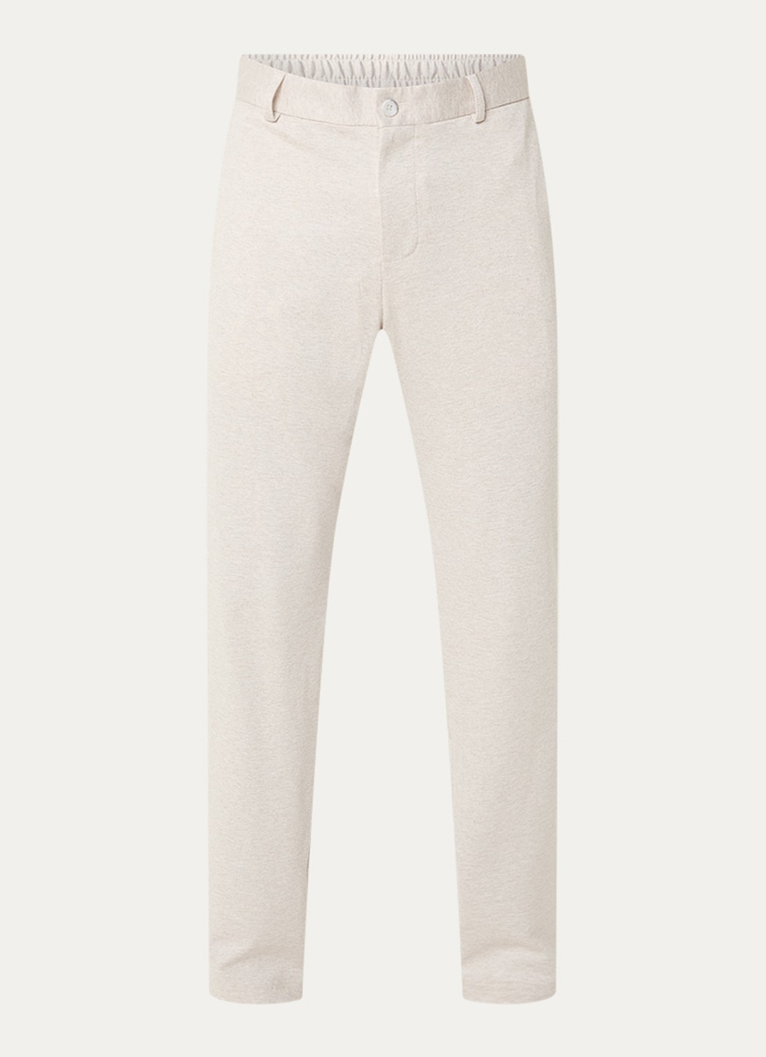 Strellson Tius slim fit pantalon met steekzakken - voorkant creme
