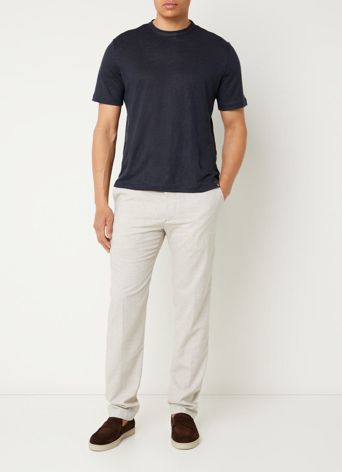 Strellson Tius straight fit chino met steekzakken - voorkant 3 beige