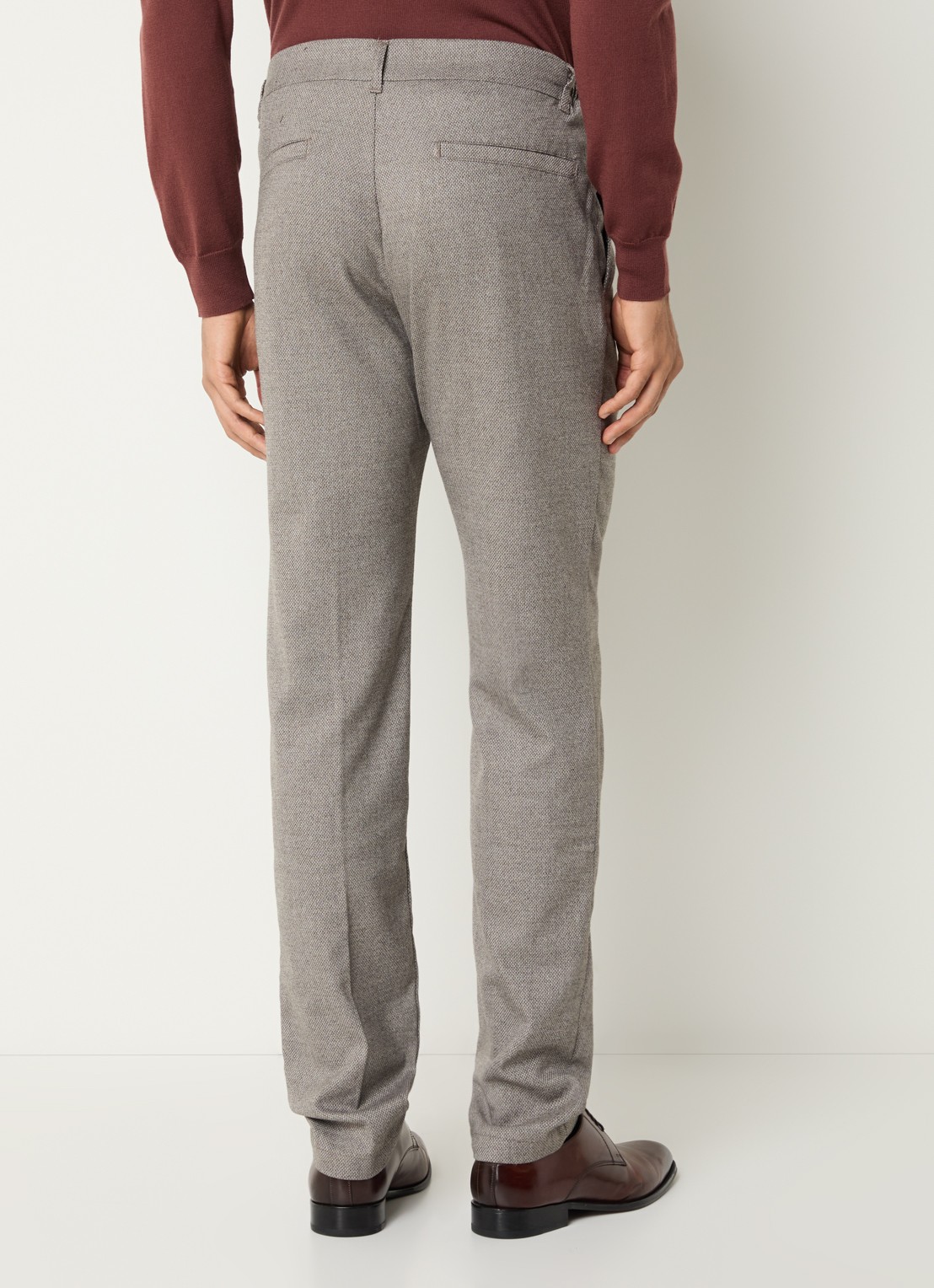 Strellson Tius straight fit pantalon met steekzakken - achterkant lichtgrijs