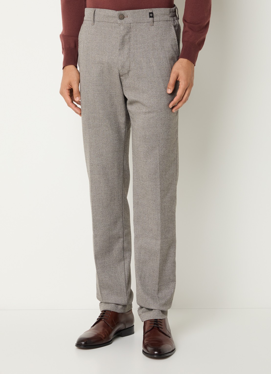 Strellson Tius straight fit pantalon met steekzakken - detail 2 lichtgrijs