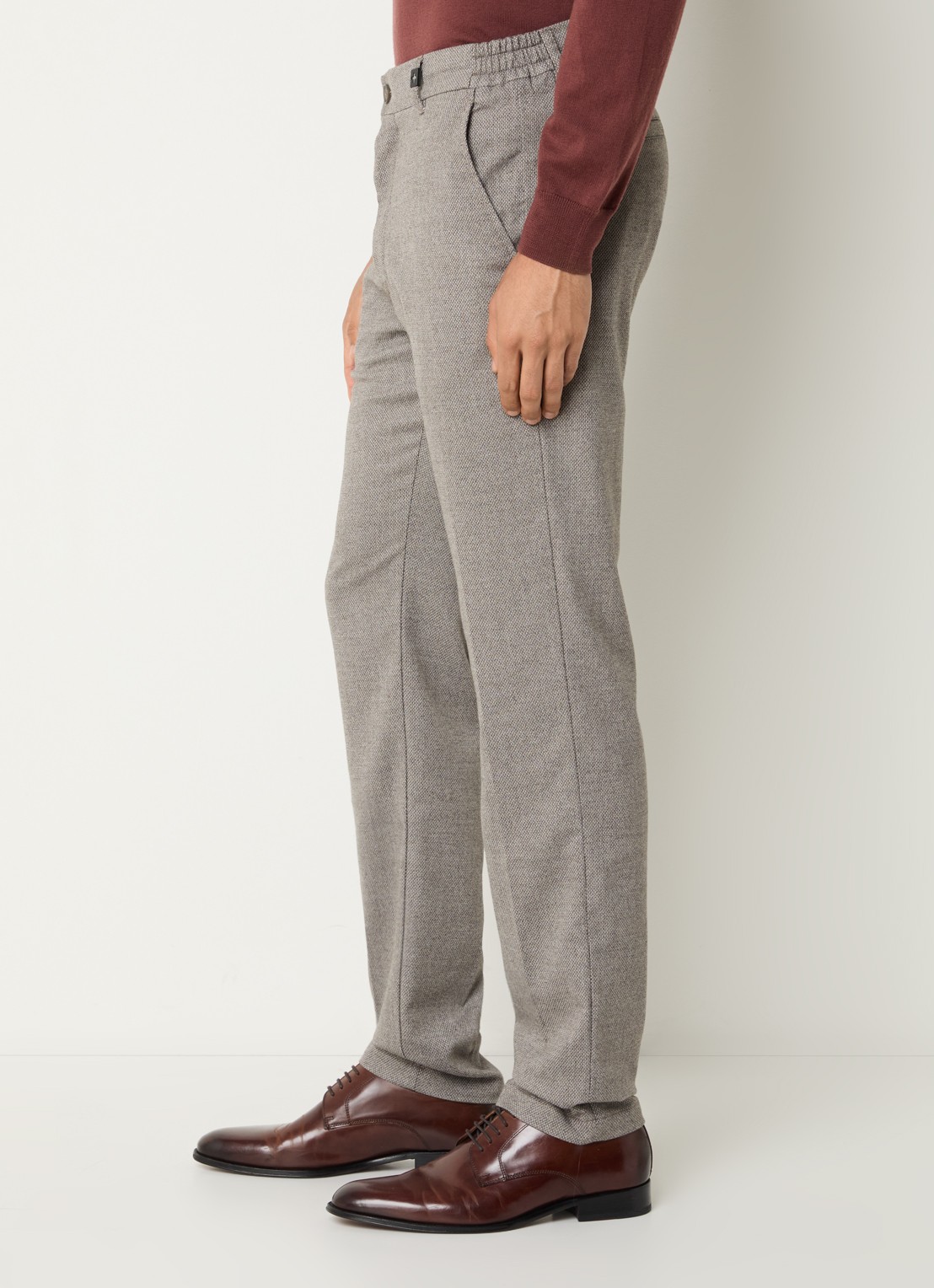 Strellson Tius straight fit pantalon met steekzakken - detail 3 lichtgrijs