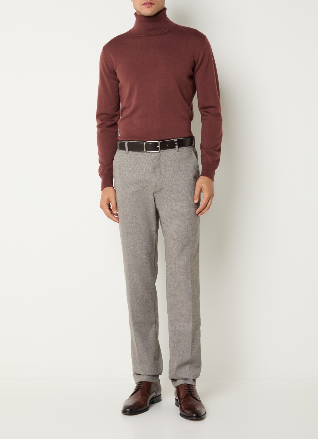 Strellson Tius straight fit pantalon met steekzakken - voorkant 5 lichtgrijs