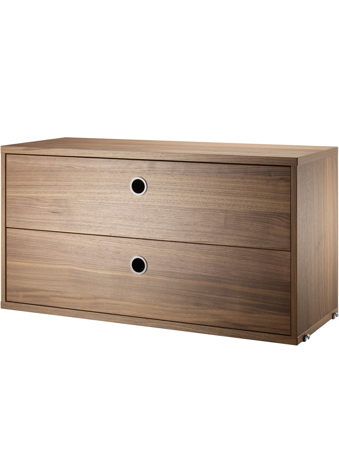 String Furniture Ladekast met twee lades  - voorkant bruin