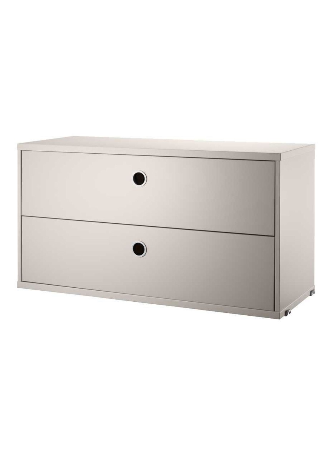 String Furniture Ladekast met twee lades  - voorkant beige