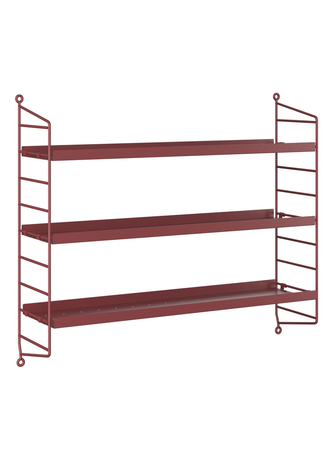 String Furniture Pocket wandkast 60 x 15 cm - voorkant rood