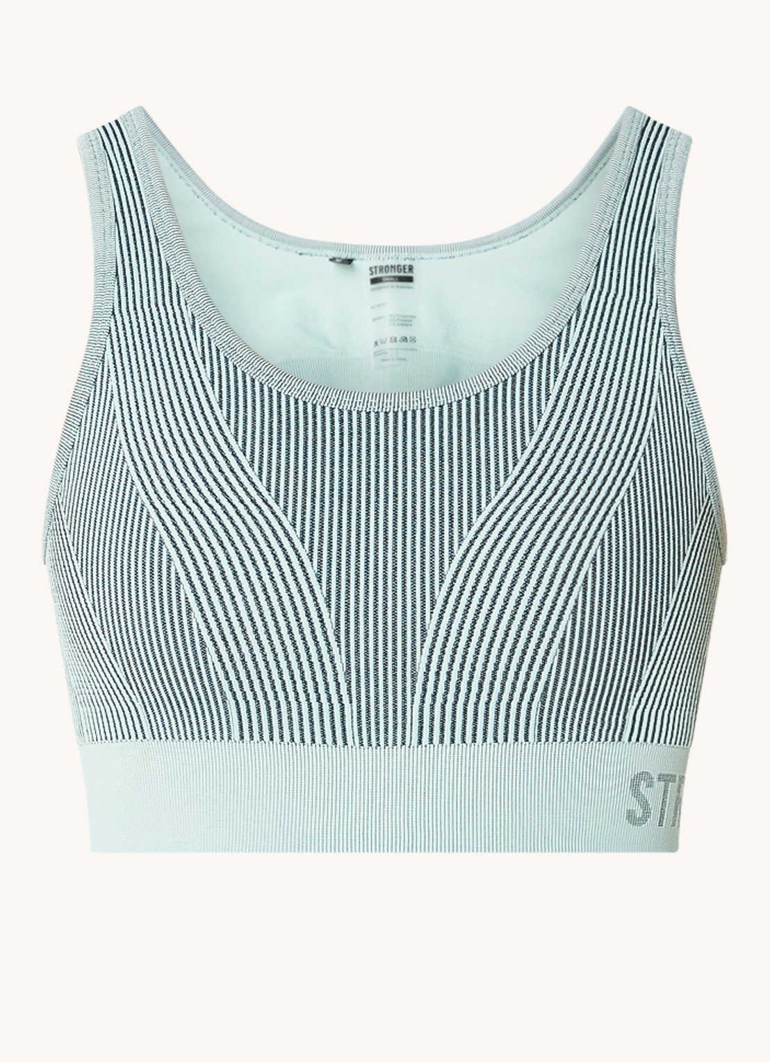 STRONGER Arc Seamless sport bh met medium support - voorkant lichtblauw