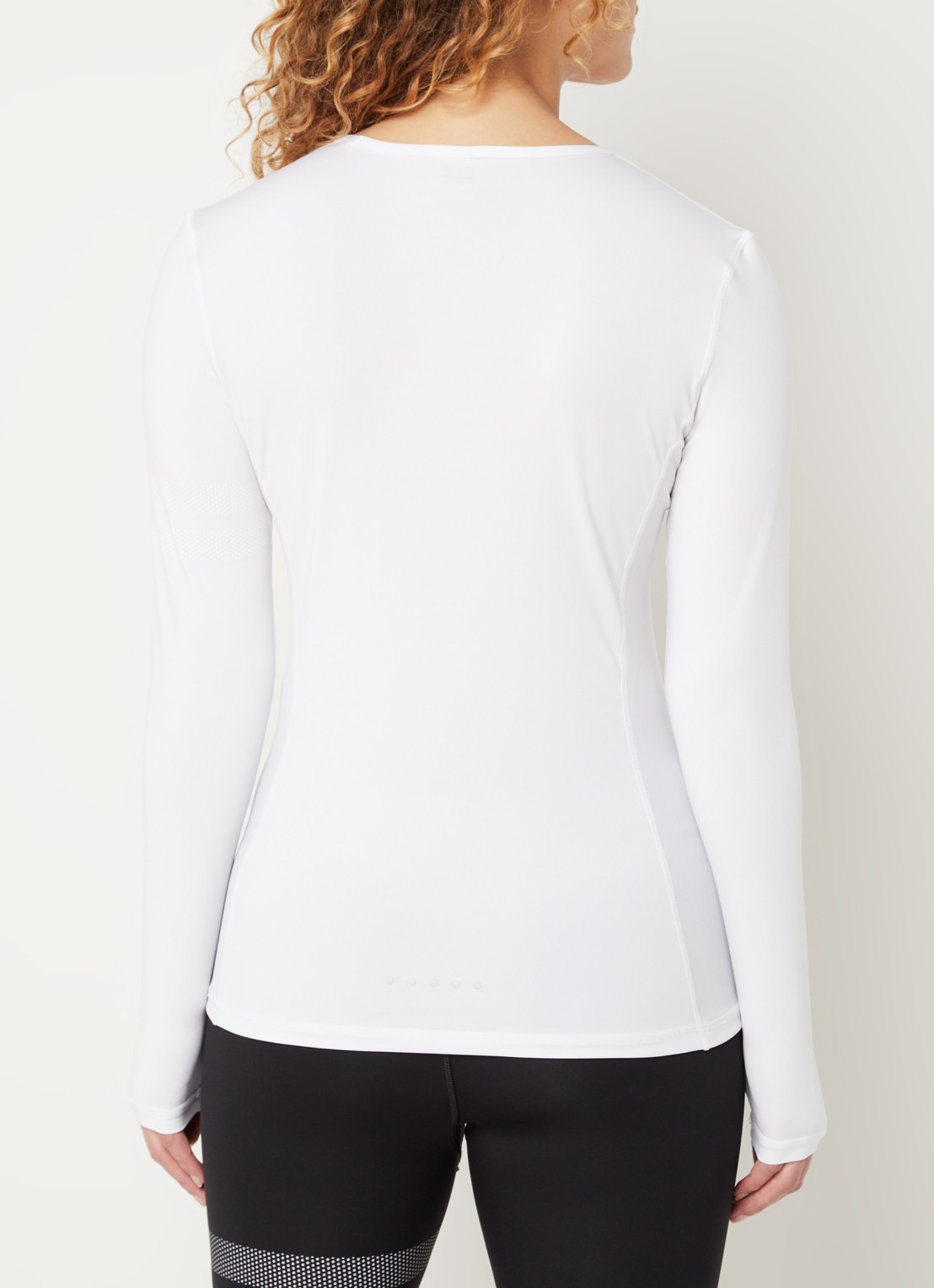 STRONGER Trainings longsleeve met logo - achterkant 4 wit