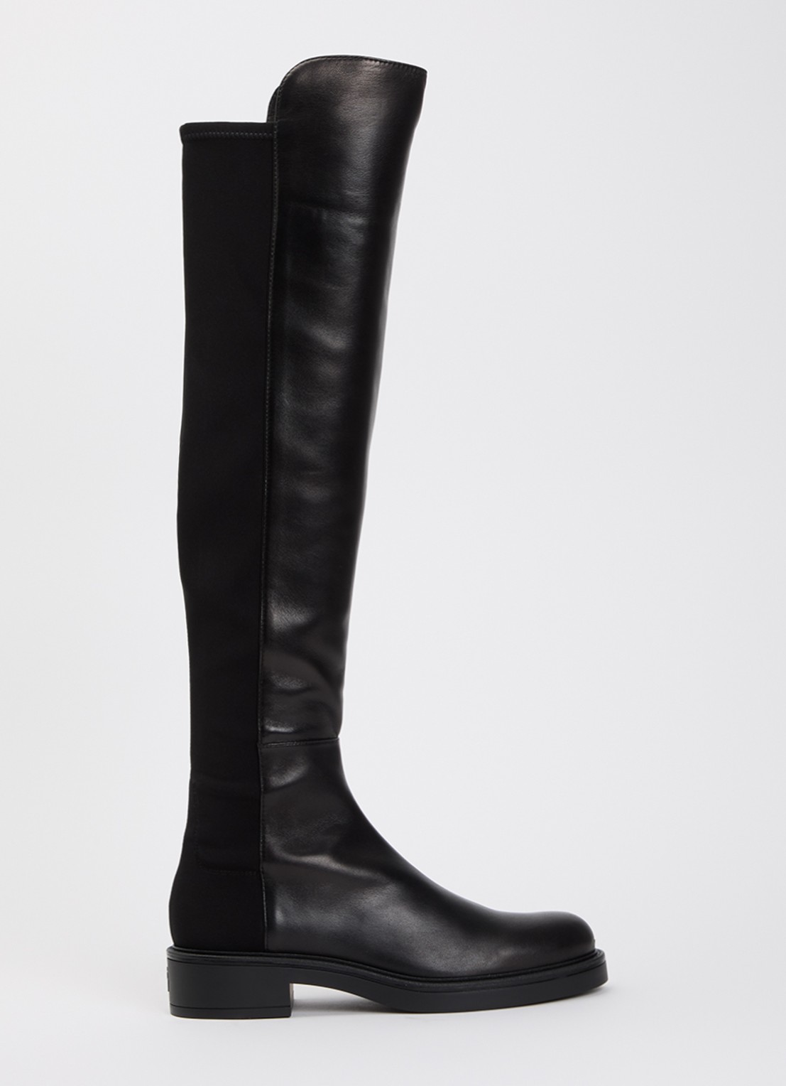 Stuart Weitzman 5050 Celia overknee laars van leer - voorkant zwart