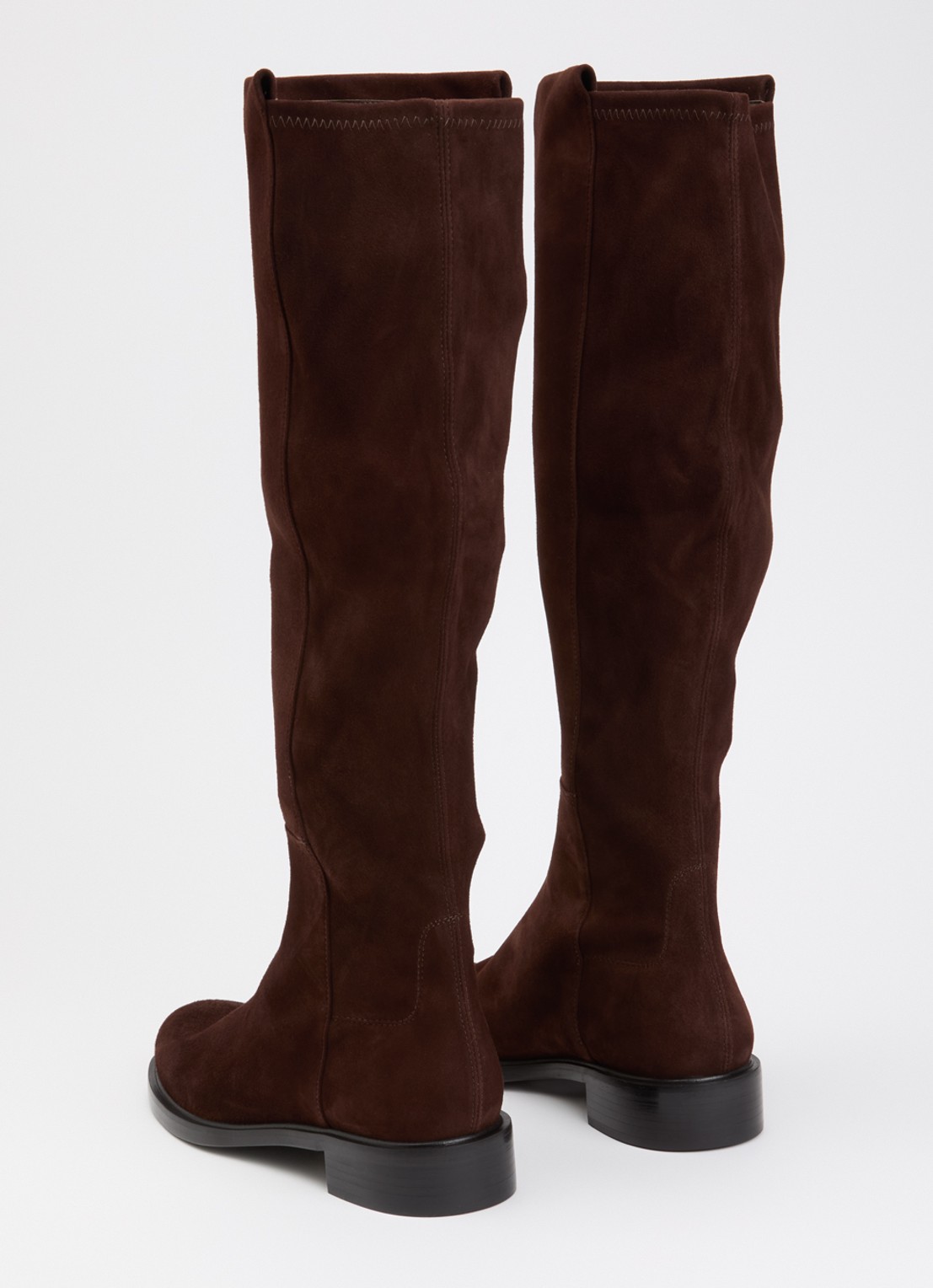 Stuart Weitzman 5050 Gisele laars van suède - achterkant 4 kastanjebruin