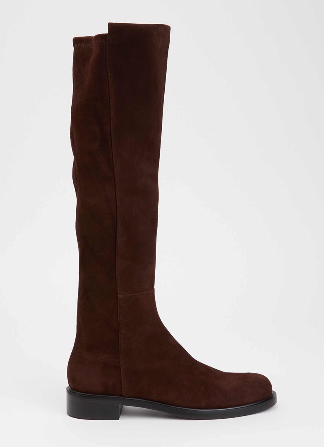Stuart Weitzman 5050 Gisele laars van suède - voorkant kastanjebruin