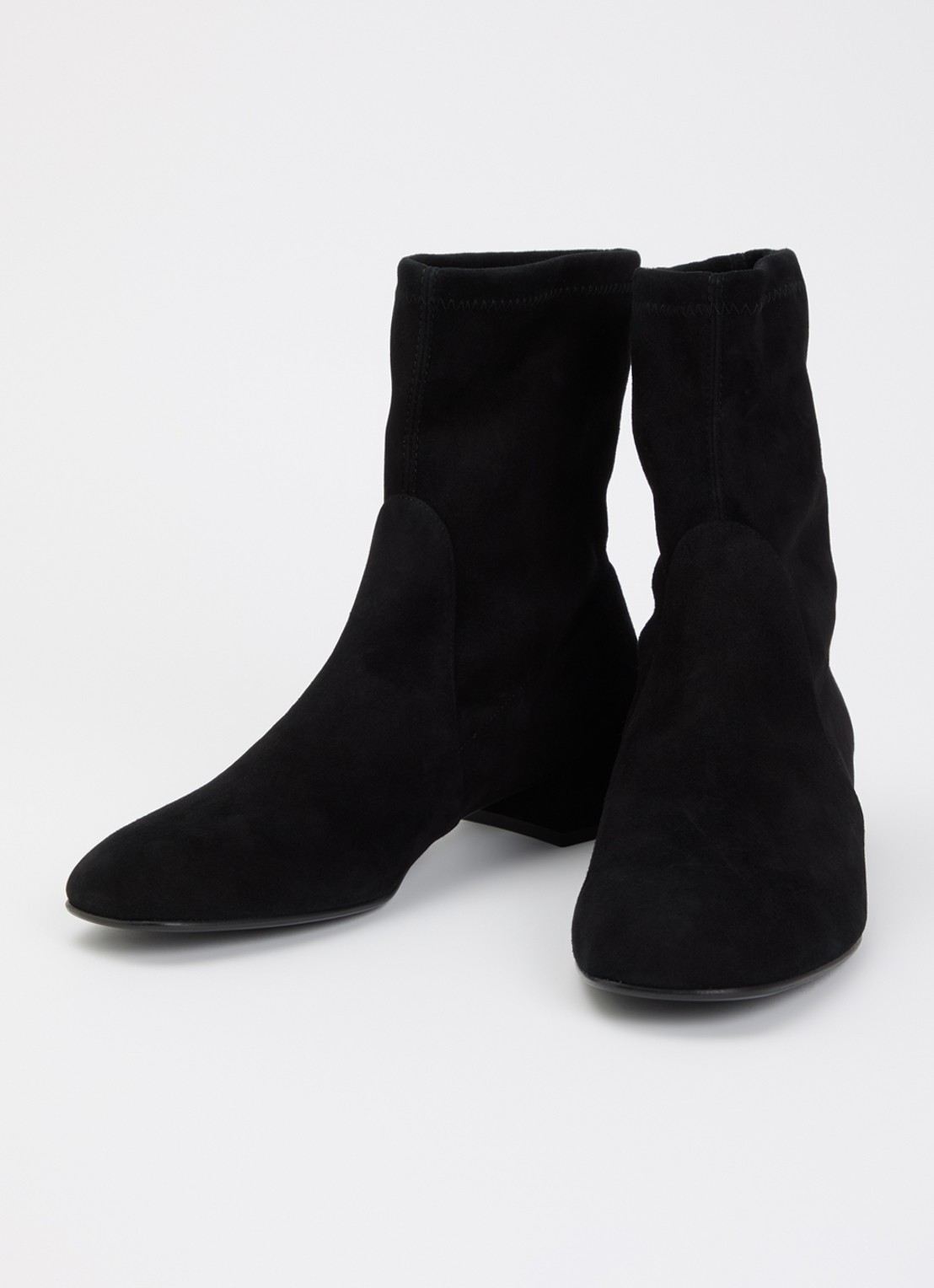 Stuart Weitzman Bacari enkellaarsje van suède - detail 2 zwart