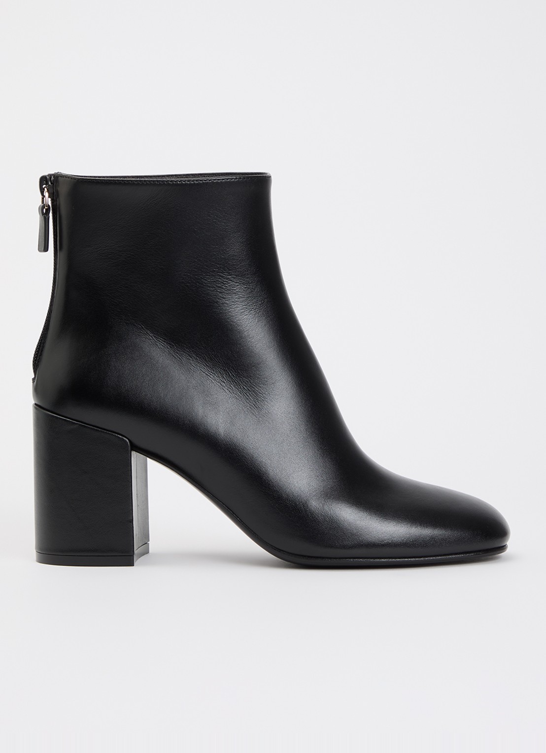 Stuart Weitzman Bacari Zip enkellaarsje van leer - voorkant zwart