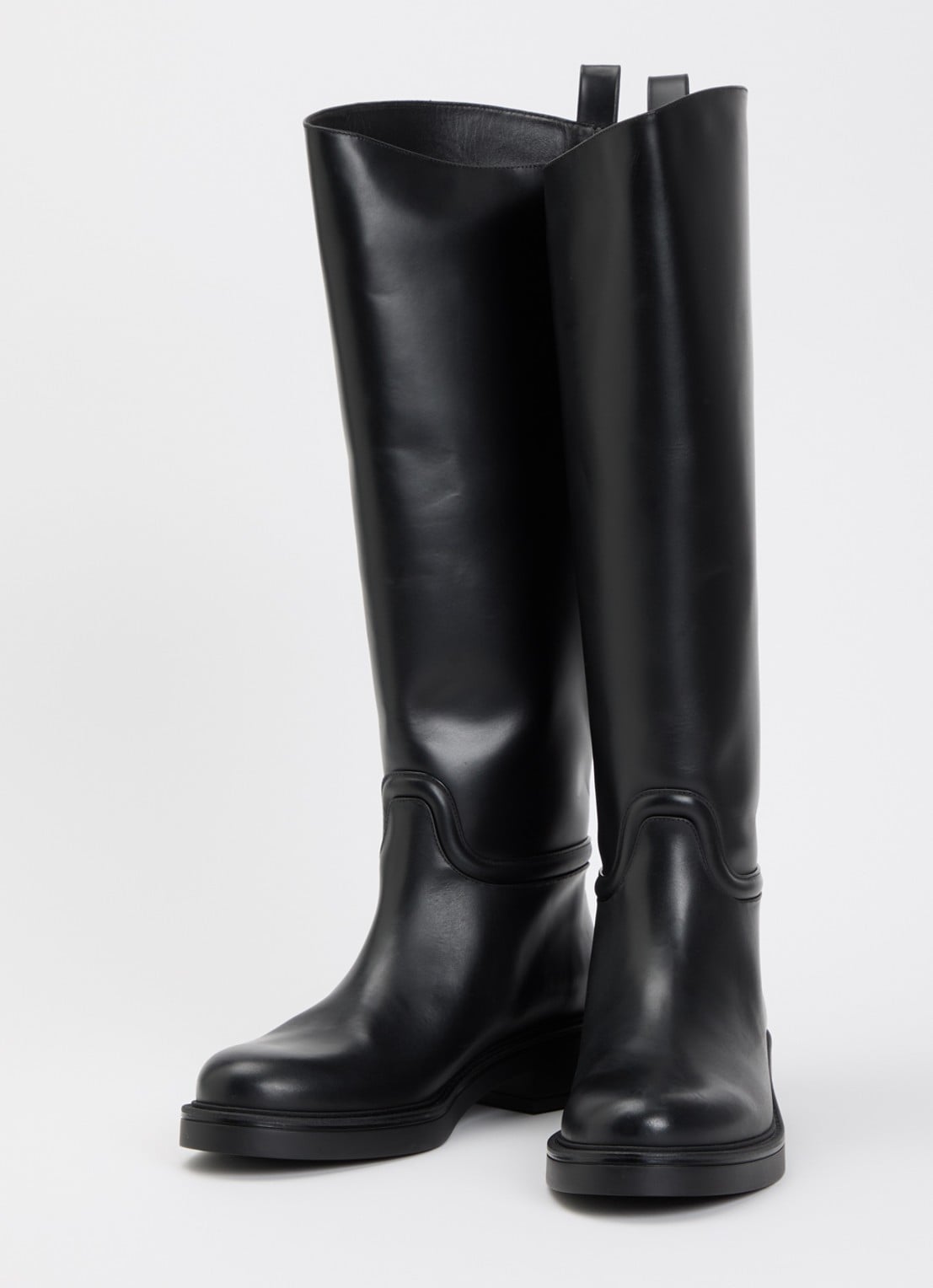 Stuart Weitzman Celia laars van leer - detail 3 zwart