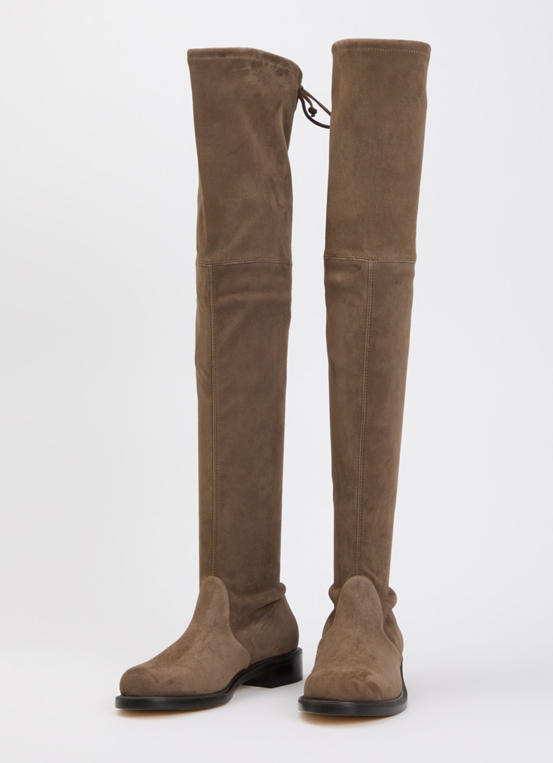 Stuart Weitzman Giseleland overknee laars van suède - detail 2 lichtbruin