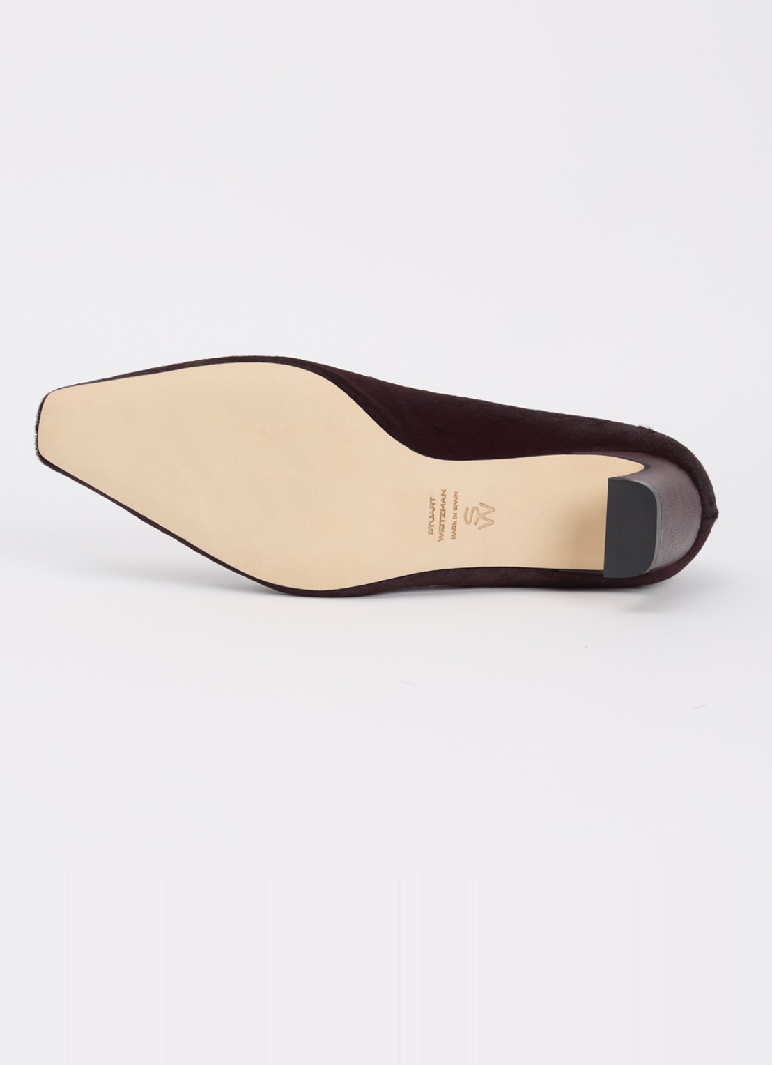 Stuart Weitzman Stassi 50 pump van ponyhair - detail 4 lichtpaars