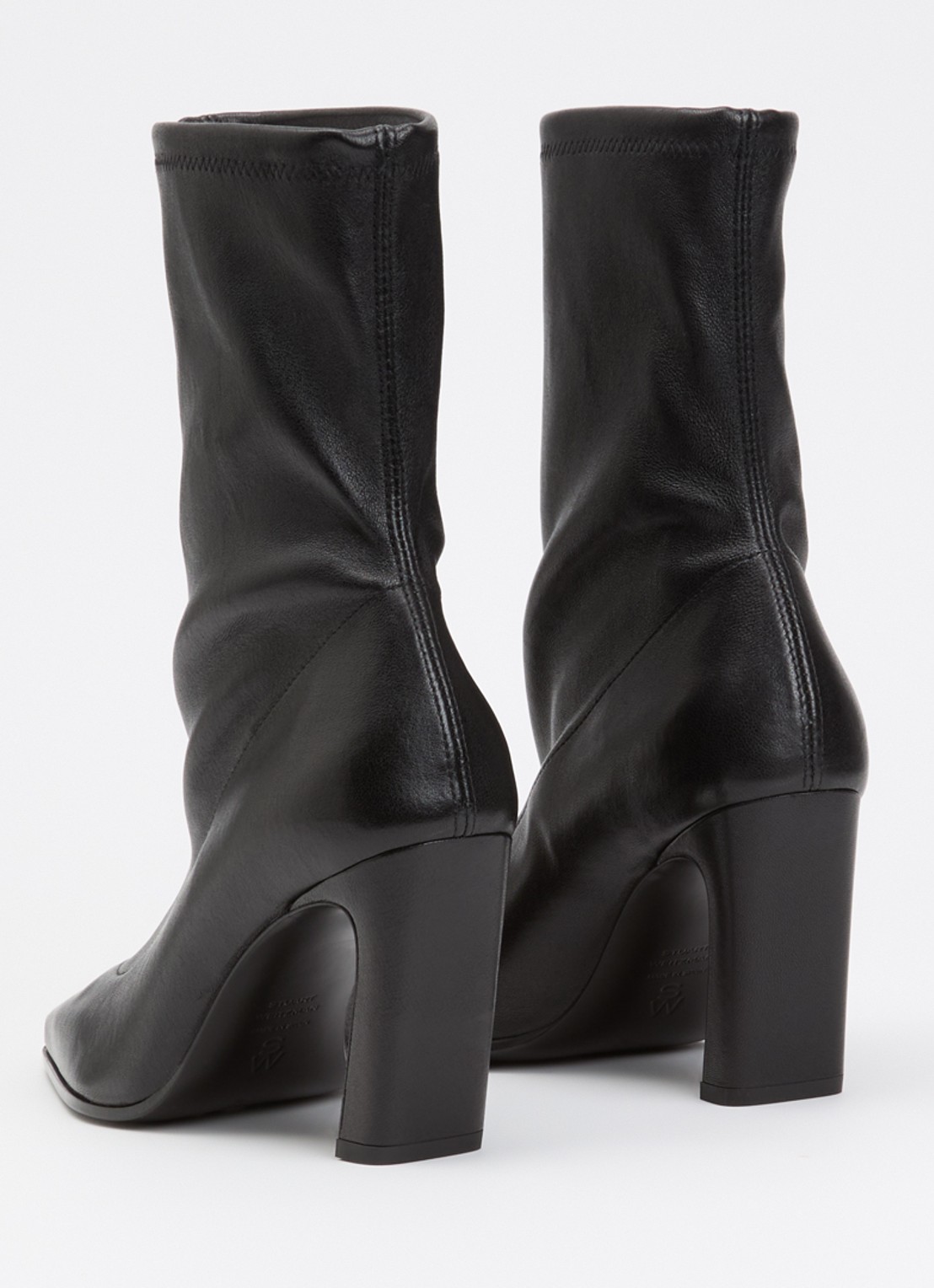 Stuart Weitzman Stassi Stretch 85 enkellaarsje van leer - achterkant zwart