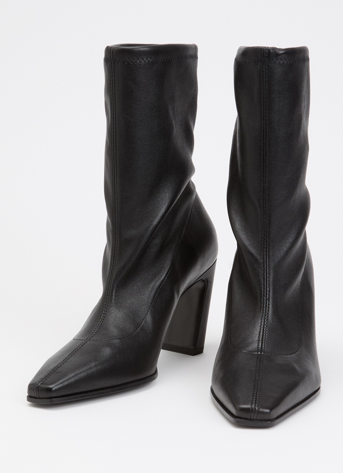Stuart Weitzman Stassi Stretch 85 enkellaarsje van leer - detail 3 zwart