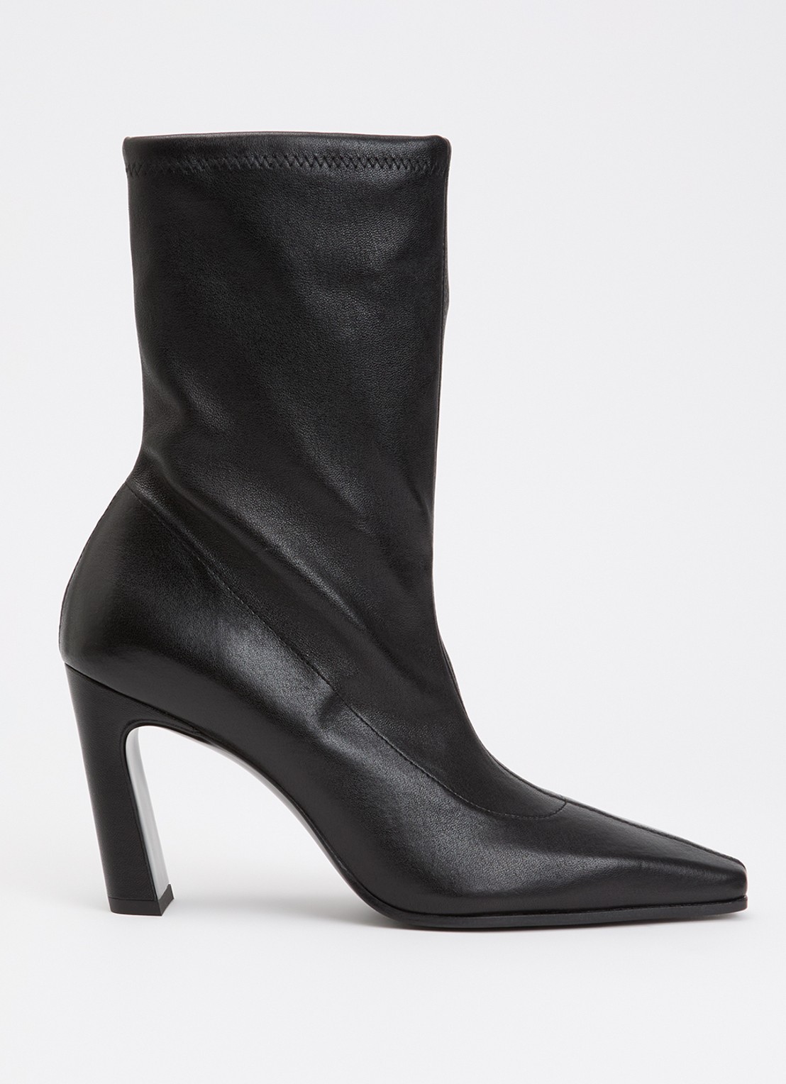 Stuart Weitzman Stassi Stretch 85 enkellaarsje van leer - voorkant 2 zwart
