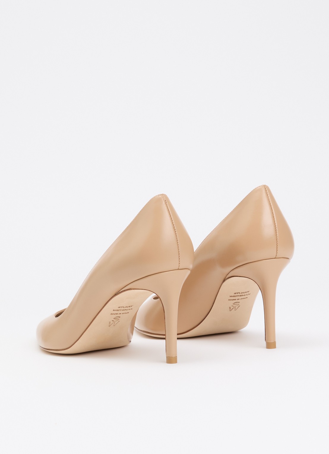 Stuart Weitzman Stuart Power 75 pump van kalfsleer - achterkant 5 camel