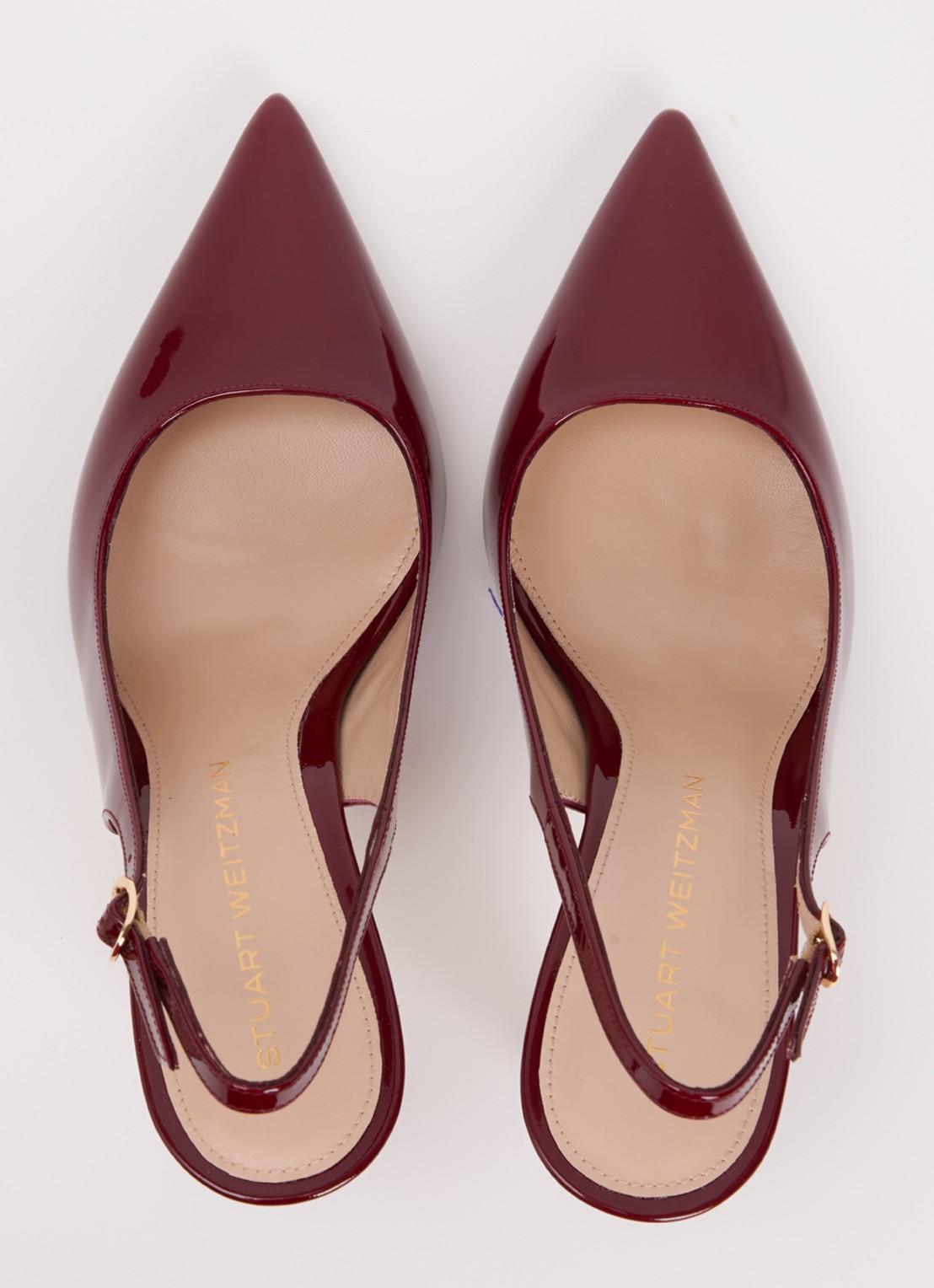 Stuart Weitzman Stuart Power 75 slingback van lakleer  - detail 3 beige