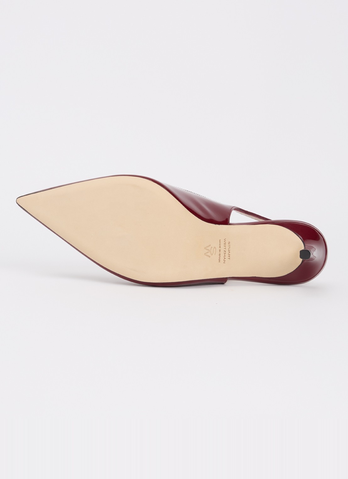 Stuart Weitzman Stuart Power 75 slingback van lakleer  - detail 4 beige
