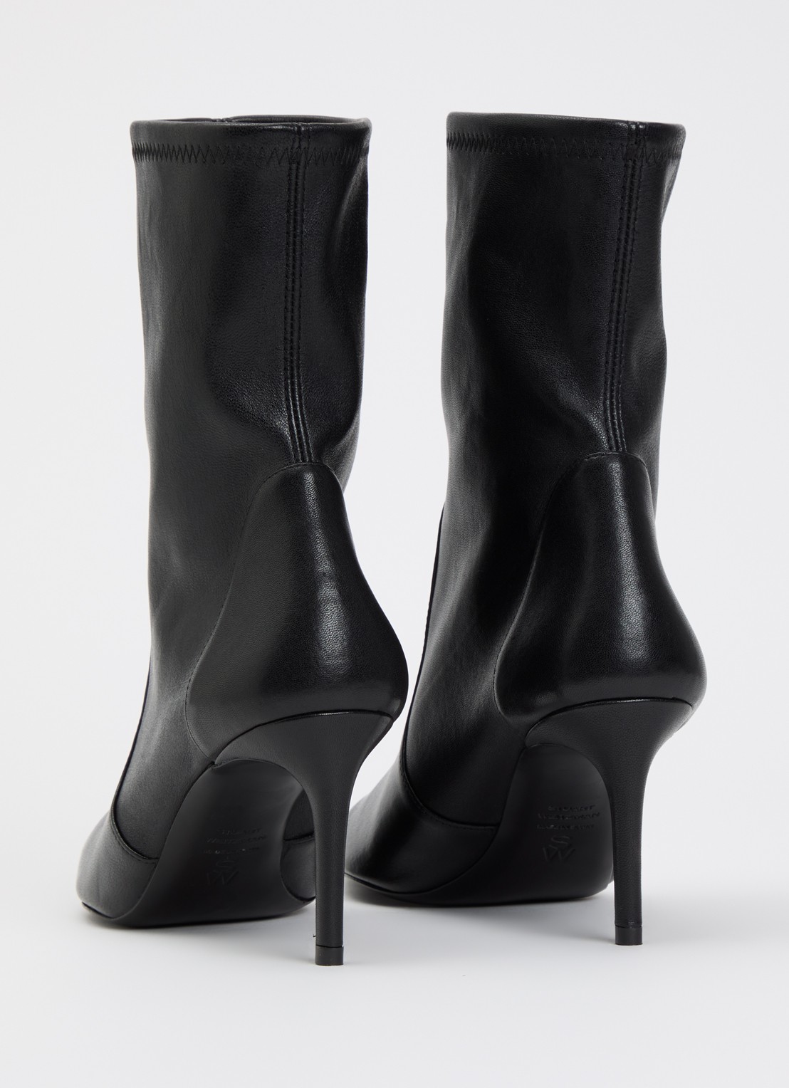 Stuart Weitzman Stuart Power enkellaarsje van leer - achterkant 2 zwart