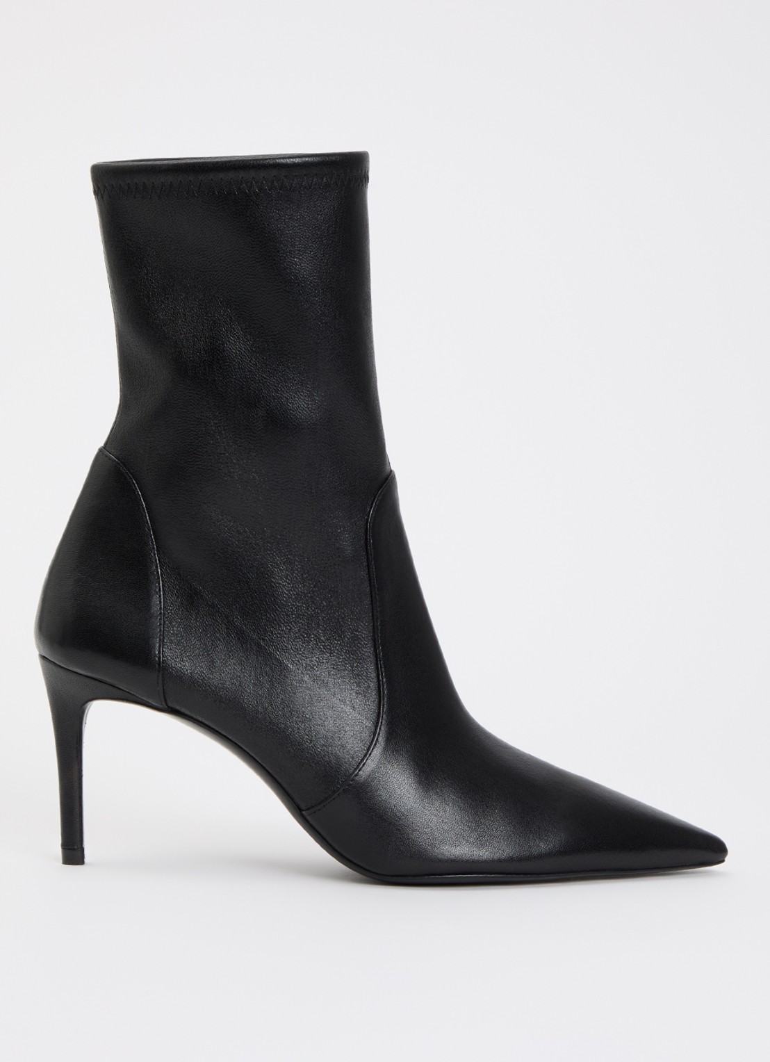 Stuart Weitzman Stuart Power enkellaarsje van leer - voorkant zwart