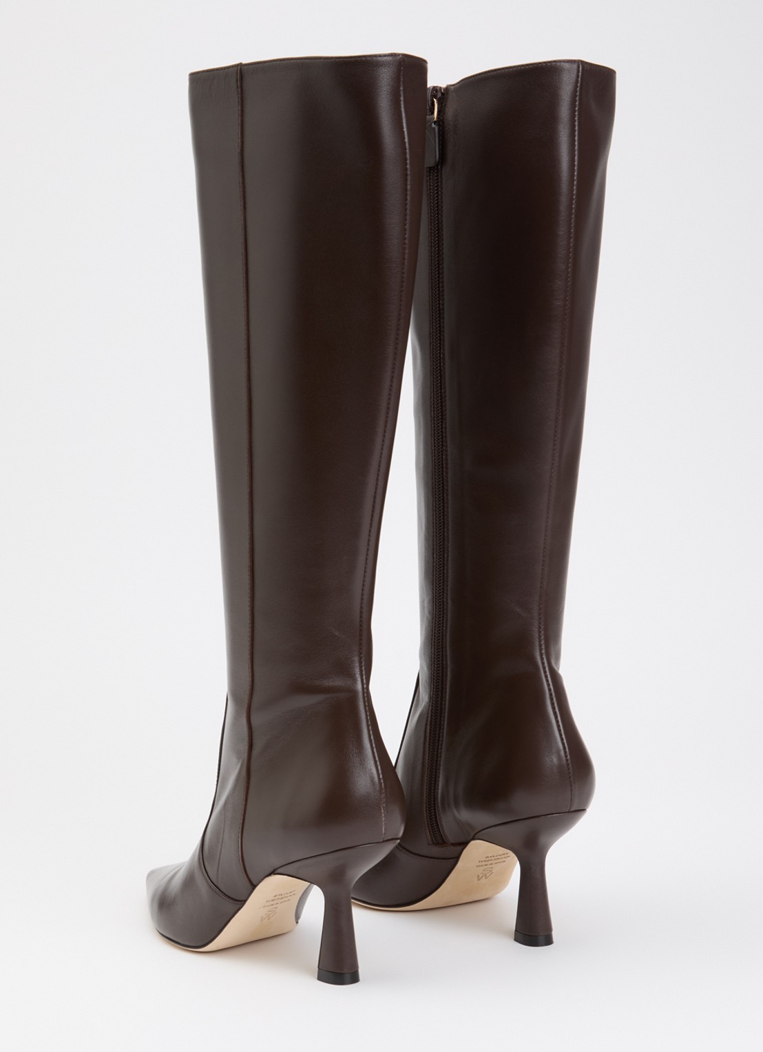 Stuart Weitzman Stuart Supersculpt 75 laars van leer  - achterkant 3 donkerbruin
