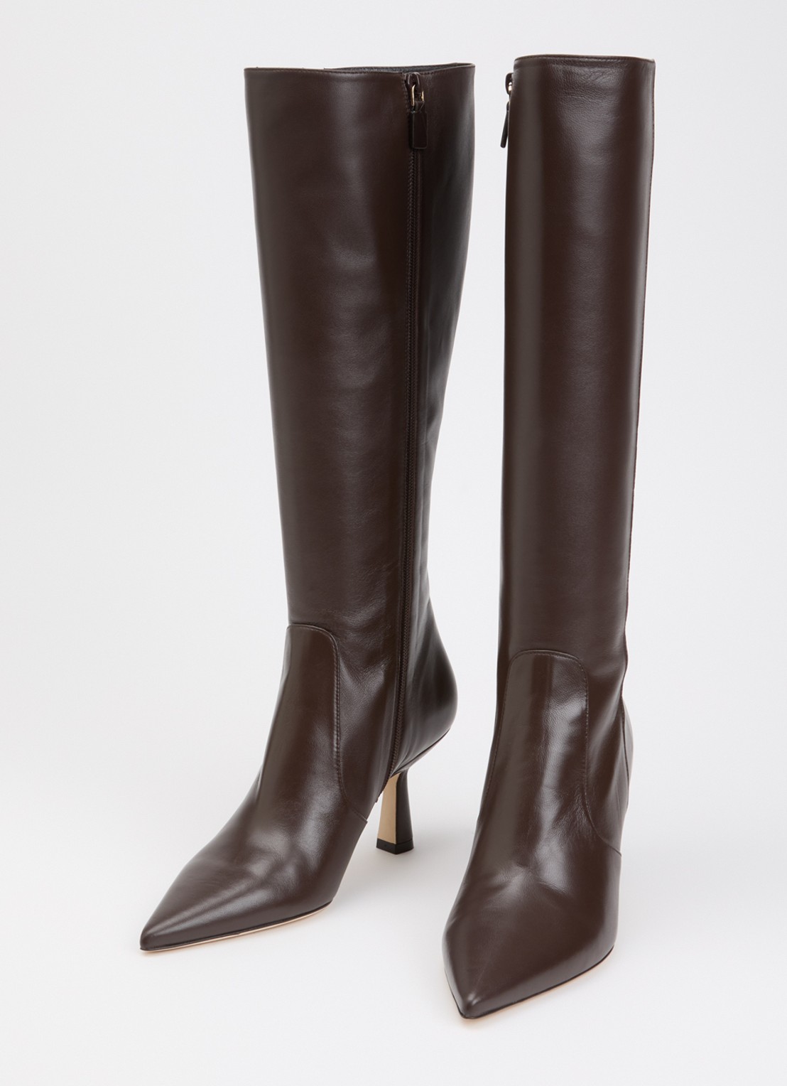 Stuart Weitzman Stuart Supersculpt 75 laars van leer  - detail donkerbruin