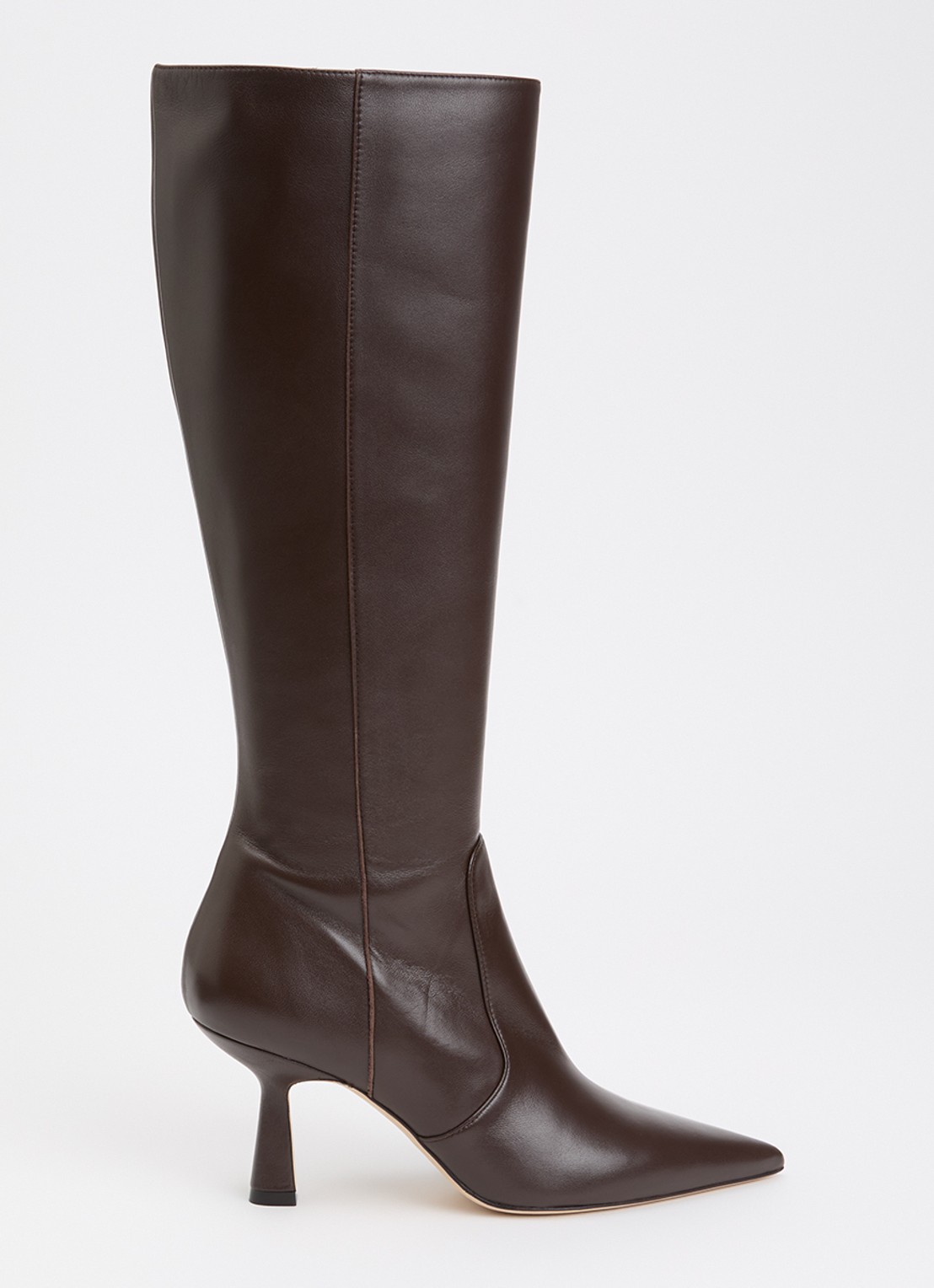 Stuart Weitzman Stuart Supersculpt 75 laars van leer  - voorkant 4 donkerbruin
