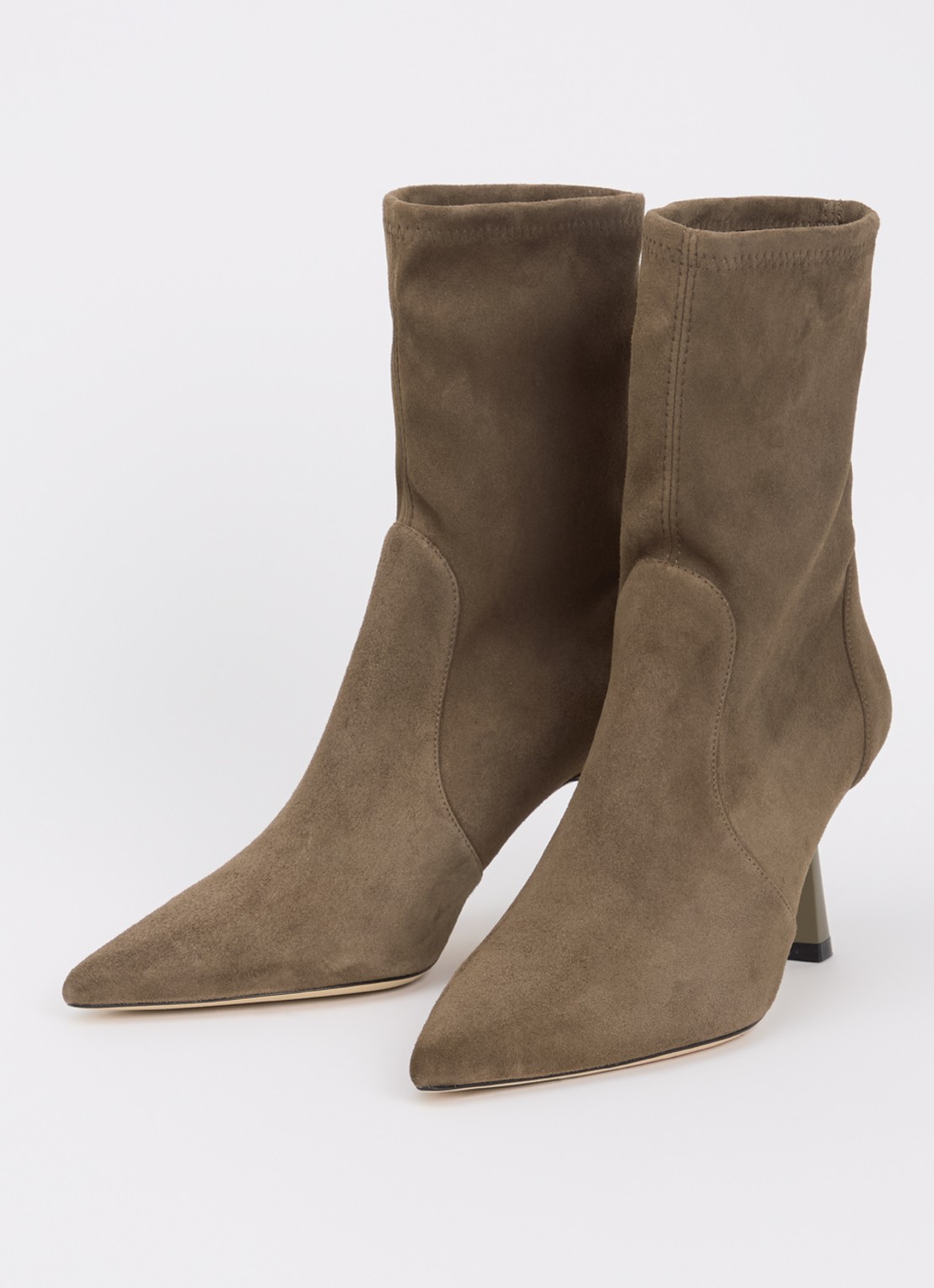 Stuart Weitzman Stuart Supersculpt 75 laars van suède - detail 3 olijfgroen