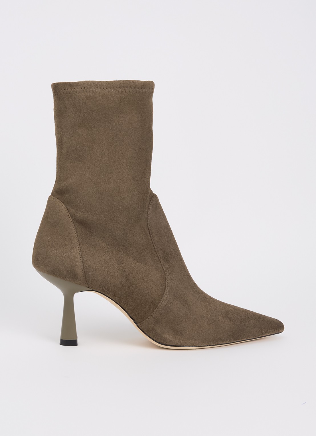Stuart Weitzman Stuart Supersculpt 75 laars van suède - voorkant olijfgroen