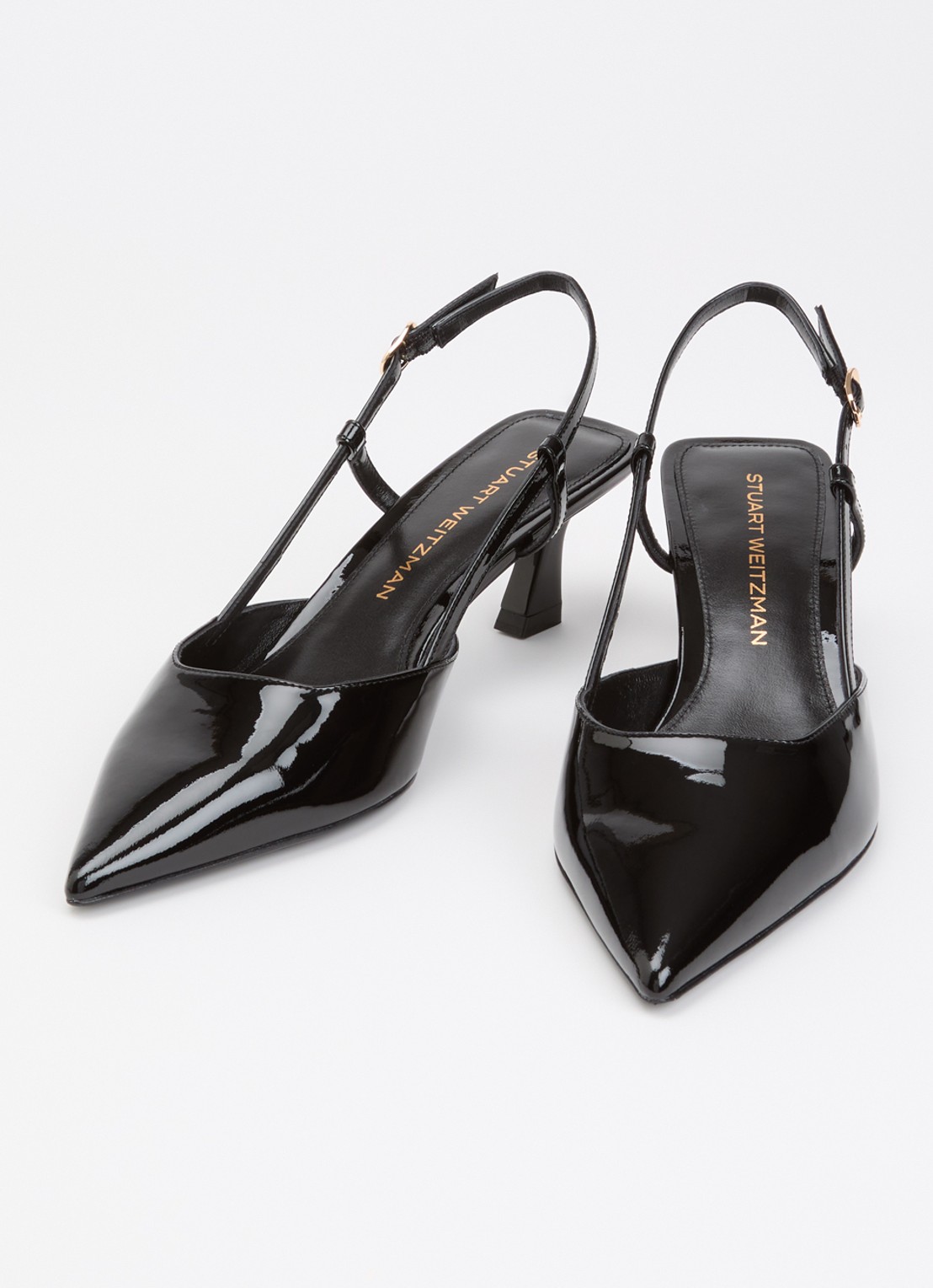 Stuart Weitzman Vinnie 50 Gala slingback van lakleer - detail 3 zwart