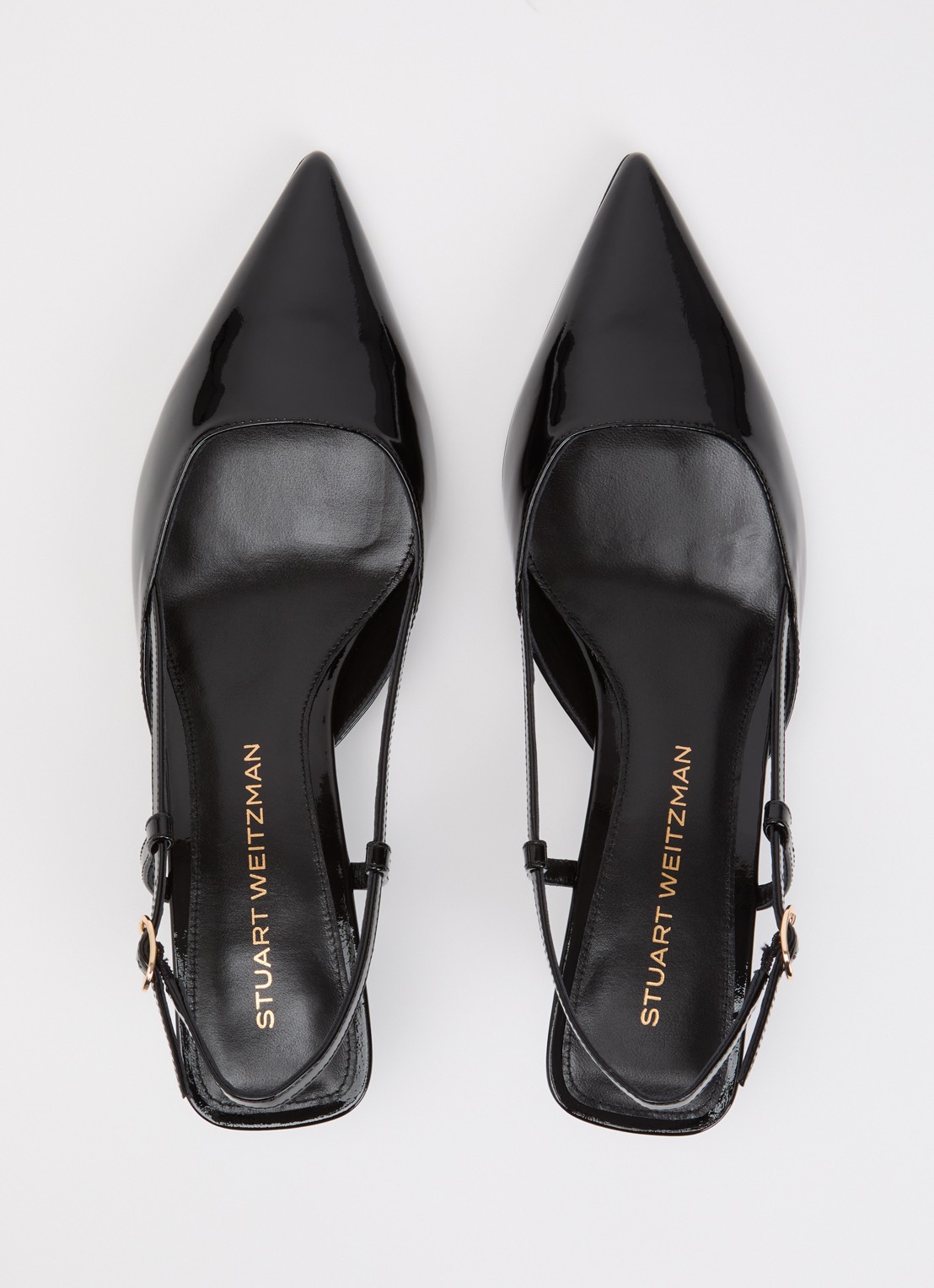 Stuart Weitzman Vinnie 50 Gala slingback van lakleer - detail 4 zwart
