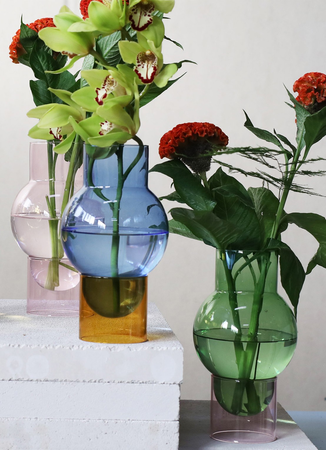 Studio About Bubble Tube Large vaas 27 cm • Blauw • de Bijenkorf