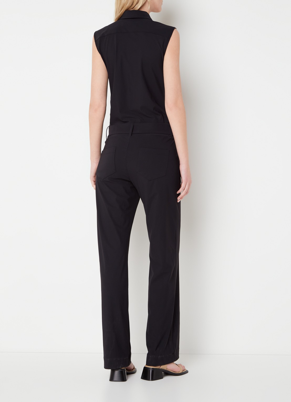 Studio Anneloes Angel straight fit jumpsuit van travelstof - achterkant 2 zwart