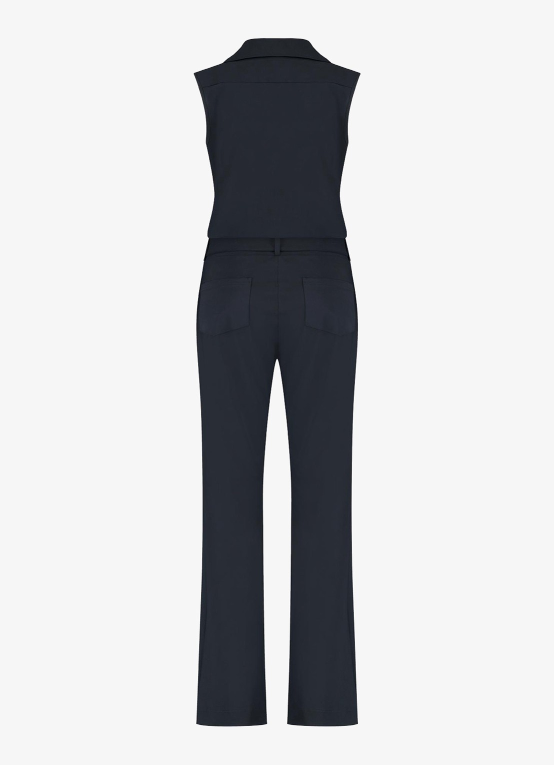 Studio Anneloes Angel straight fit jumpsuit van travelstof - achterkant donkerblauw