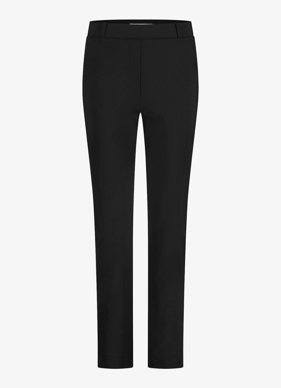 Studio Anneloes Anne mid waist cropped tapered fit pantalon met steekzakken - voorkant 4 zwart
