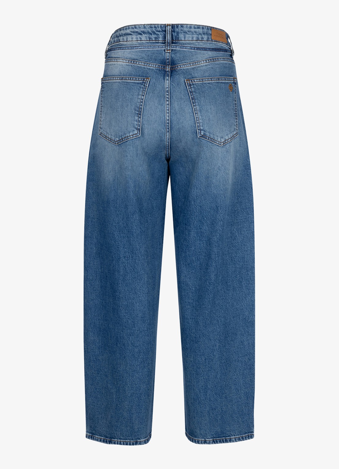 Studio Anneloes Babet high waist wide leg jeans met strikdetail - achterkant lavendel