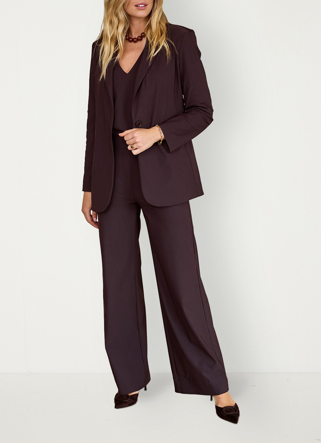 Studio Anneloes Blazer met klepzakken - voorkant 2 bruin