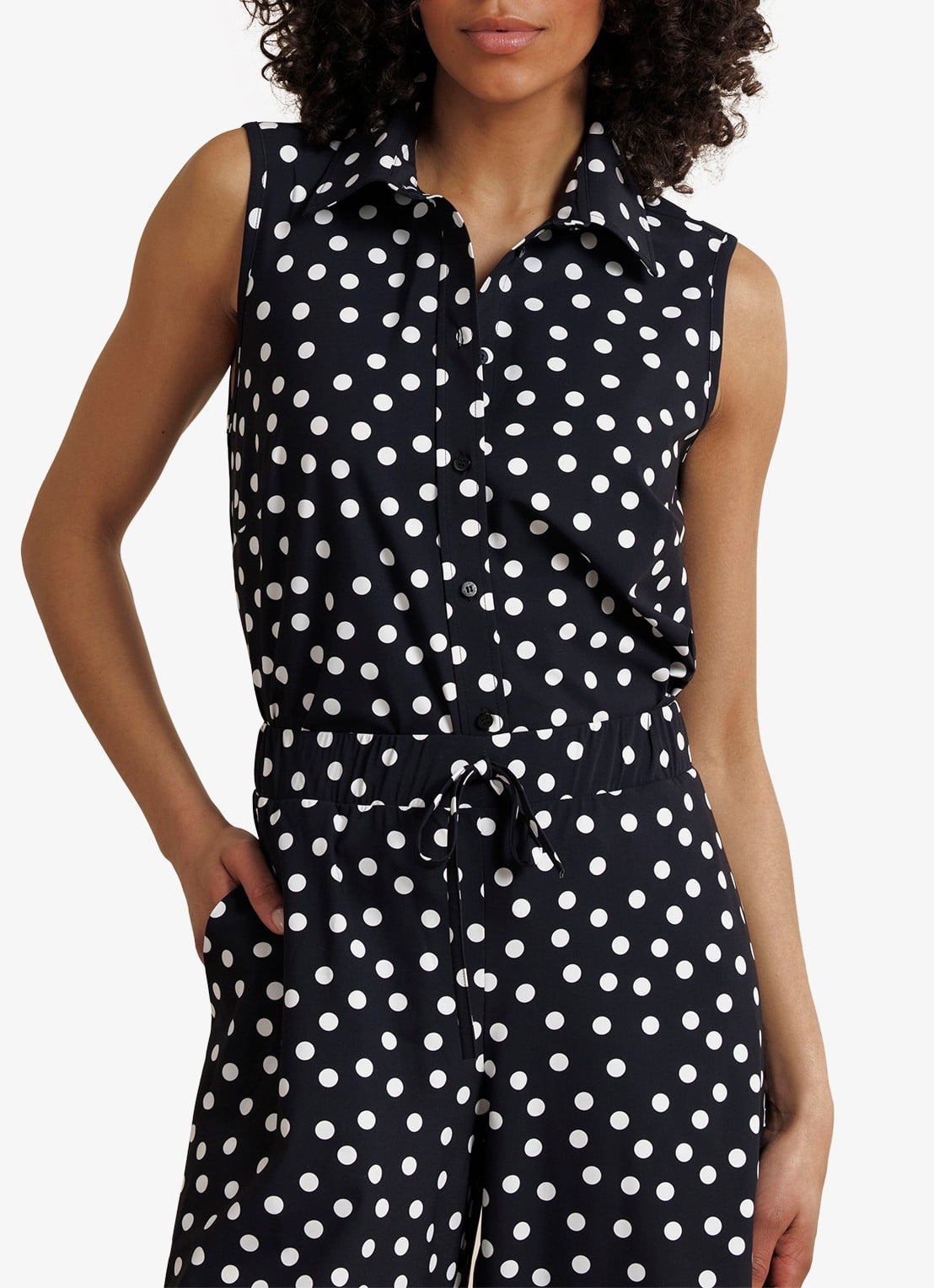 Studio Anneloes Bobby Dot mouwloze blouse met stippenstrip - detail 2 multicolor