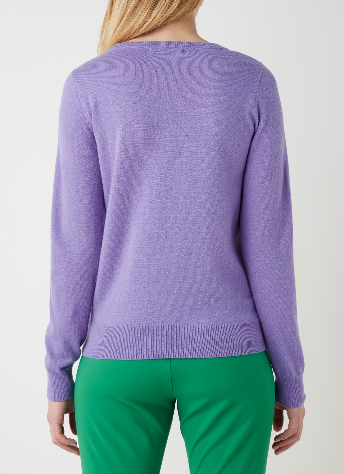 Studio Anneloes Cady fijngebreide pullover in kasjmierblend - achterkant violet