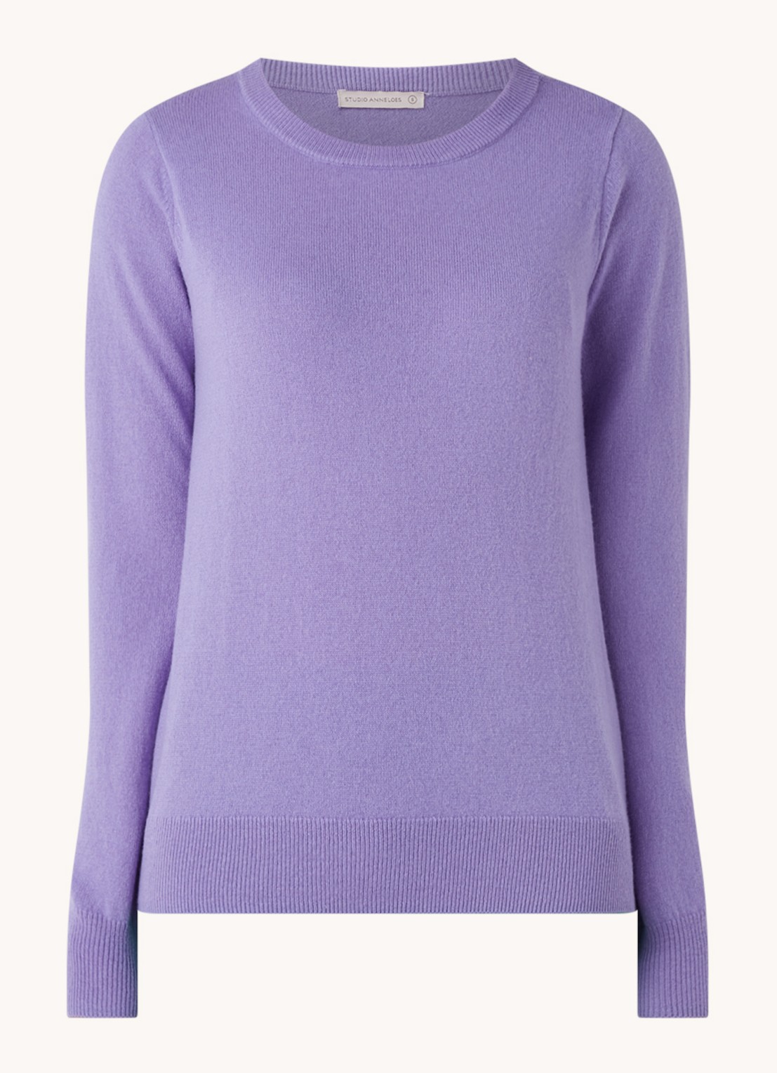 Studio Anneloes Cady fijngebreide pullover in kasjmierblend - voorkant 3 violet