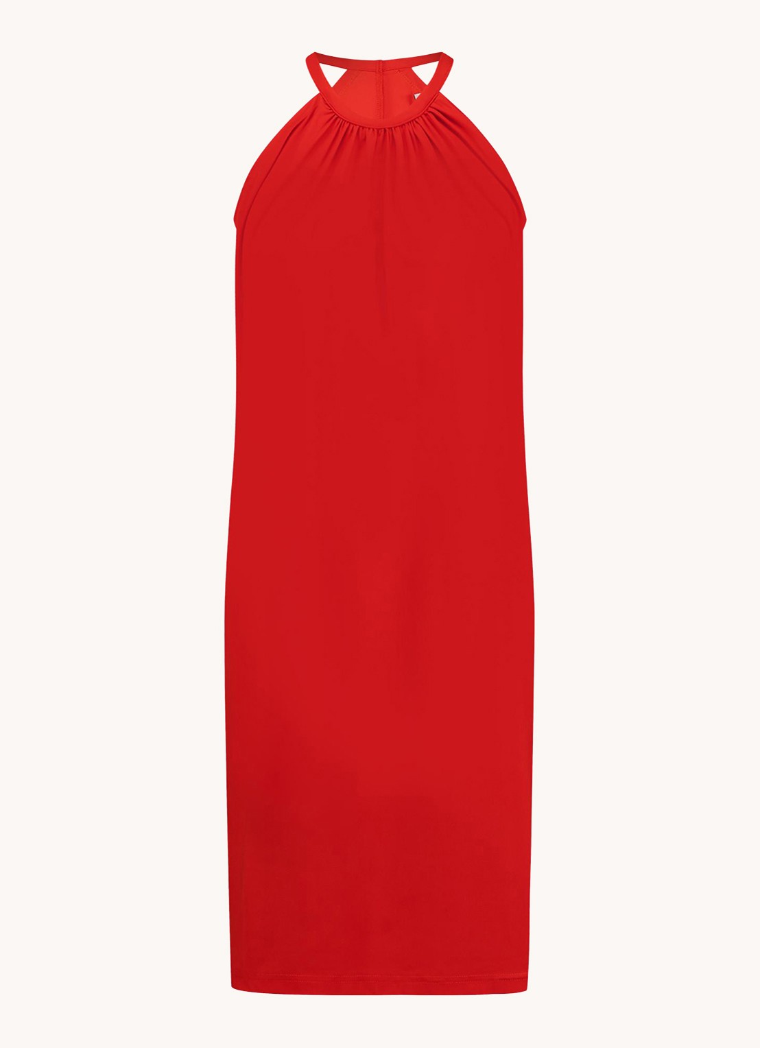 Studio Anneloes Carla mini halterjurk van travelstof - voorkant 2 rood