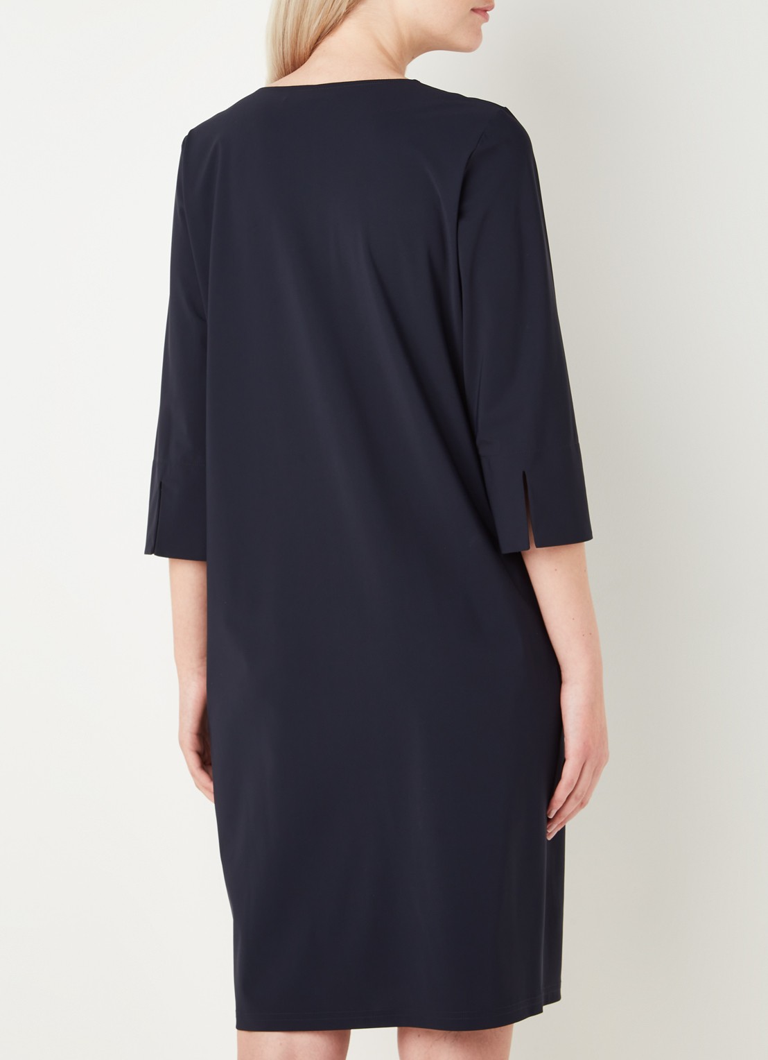 Studio Anneloes Caro mini tuniekjurk van travelstof met steekzakken - achterkant 4 blauw