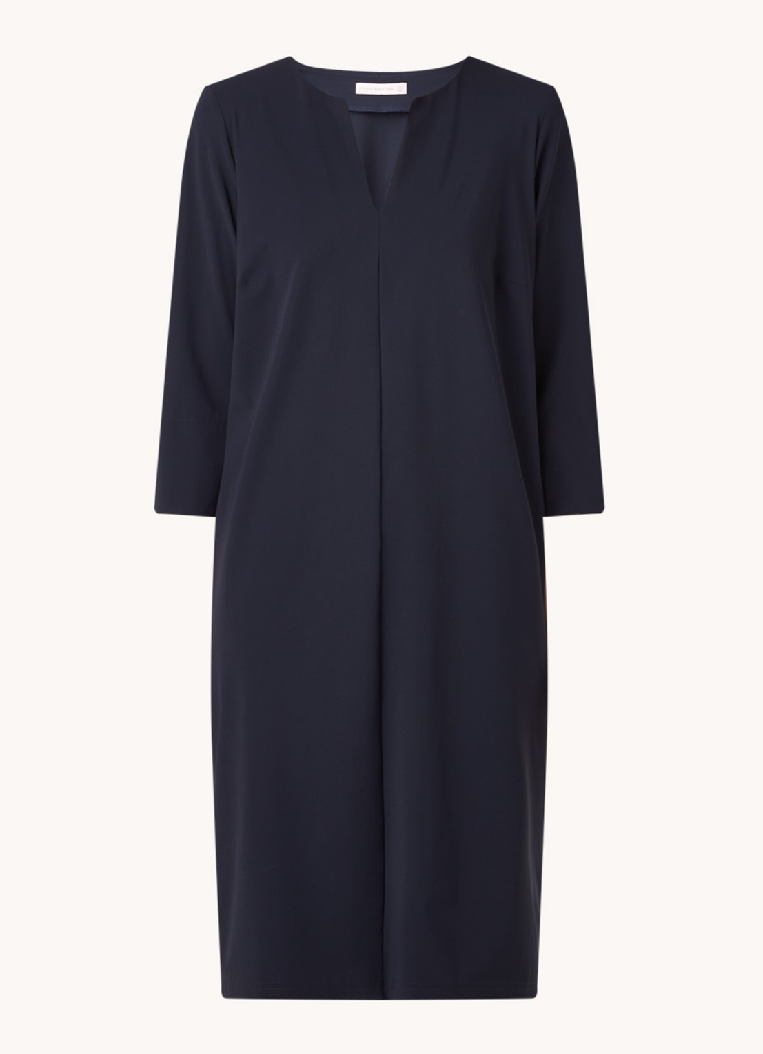 Studio Anneloes Caro mini tuniekjurk van travelstof met steekzakken - voorkant blauw