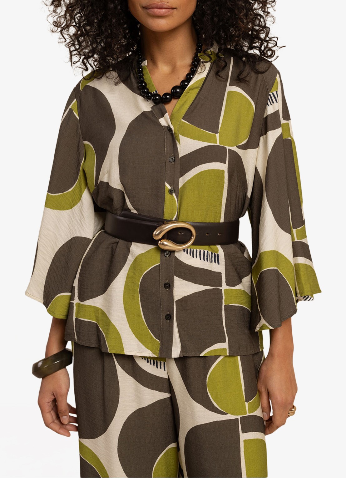Studio Anneloes Cecil blouse met print - detail 4 beige