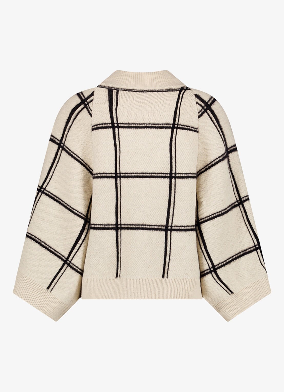 Studio Anneloes Cecile fijngebreide pullover met ruit dessin - achterkant 5 beige