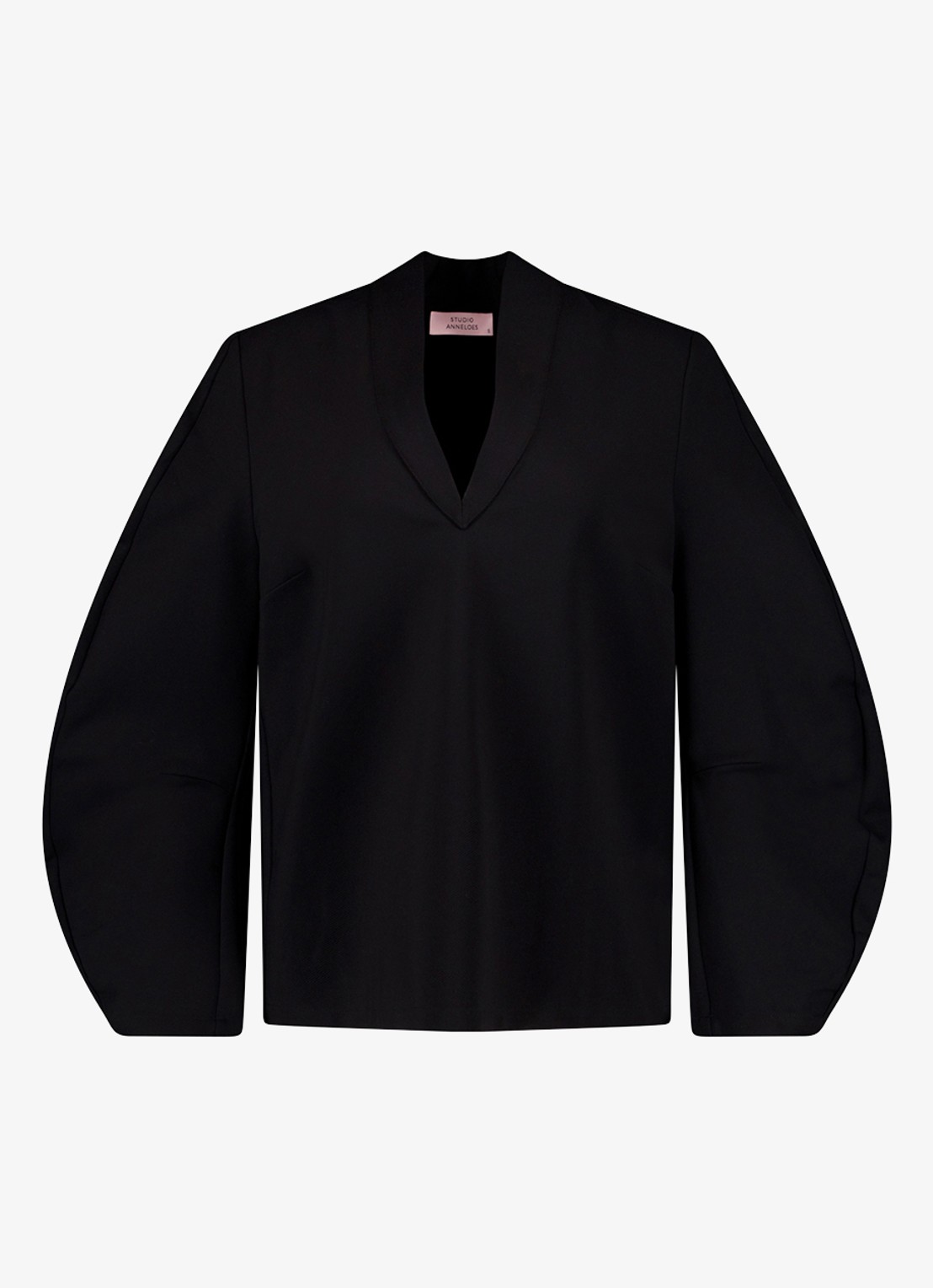 Studio Anneloes Cecilia top met V-hals - voorkant zwart